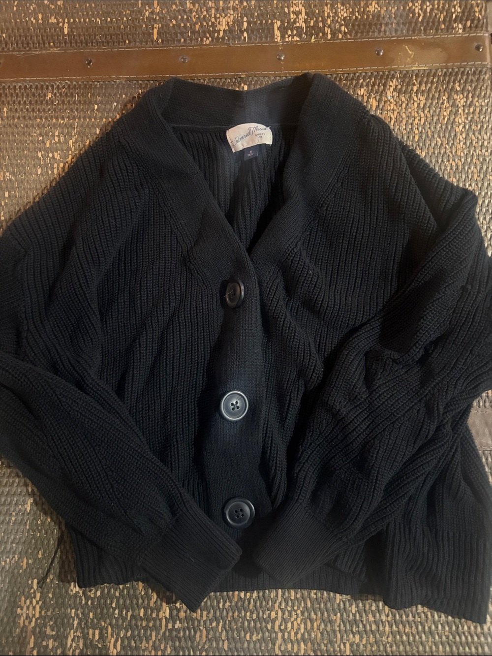 Universal Thread Black Chunky Button-Up Cardigan